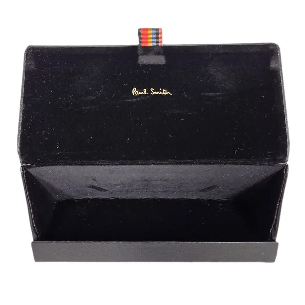PAUL SMITH TRIANGLE HARD SHELL EYEGLASS CASE + MULTI‑STRIPE CLOTH – BLACK – 6